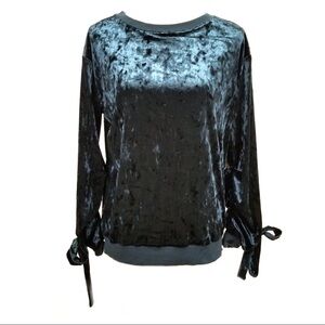 Gypsies & Moondust green velour‎ (feel) top small